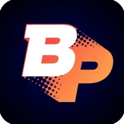 ตราค่ายบนปก โลโก้ตัวอักษร BP สีส้มขาว ในหน้ารวมเกม