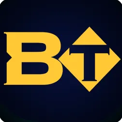 ตราค่ายบนปก โลโก้ตัวอักษร BT สีเหลือง ในหน้ารวมเกม