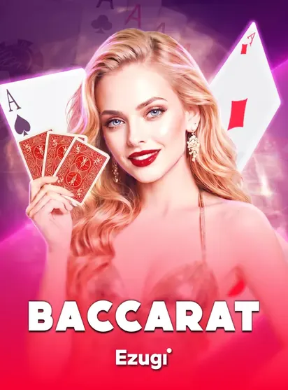 โต๊ะคาสิโนสด Baccarat ของ Ezugi ดีลเลอร์หญิงถือไพ่บาคาร่า ในหน้านี้
