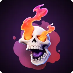 ตราค่ายบนปก โลโก้หัวกะโหลกมีเปลวไฟ ในหน้ารวมเกม