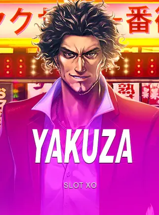 ปกเกมสล็อต Yakuza ค่าย Slot XO ชายผมยุ่งในฉากเมืองกลางคืนญี่ปุ่น ในหน้านี้