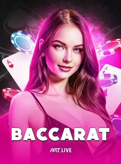 โต๊ะคาสิโนสด Baccarat ดีลเลอร์หญิงกับชิปและไพ่ ในหน้านี้