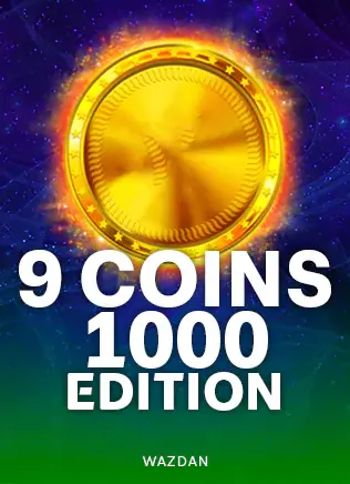 ปกเกมสล็อต 9 Coins 1000 Edition ค่าย Wazdan เหรียญทองใหญ่บนพื้นน้ำเงินเข้ม ในหน้านี้